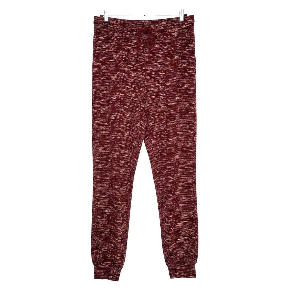 Sheila Rose Lounge Pajama Pants Jogger Jersey Knit Space Dye Maroon Red XL